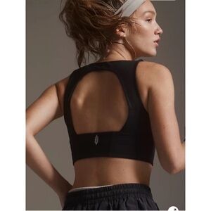 Free People Movement by Free People Black Zip Sports Bra